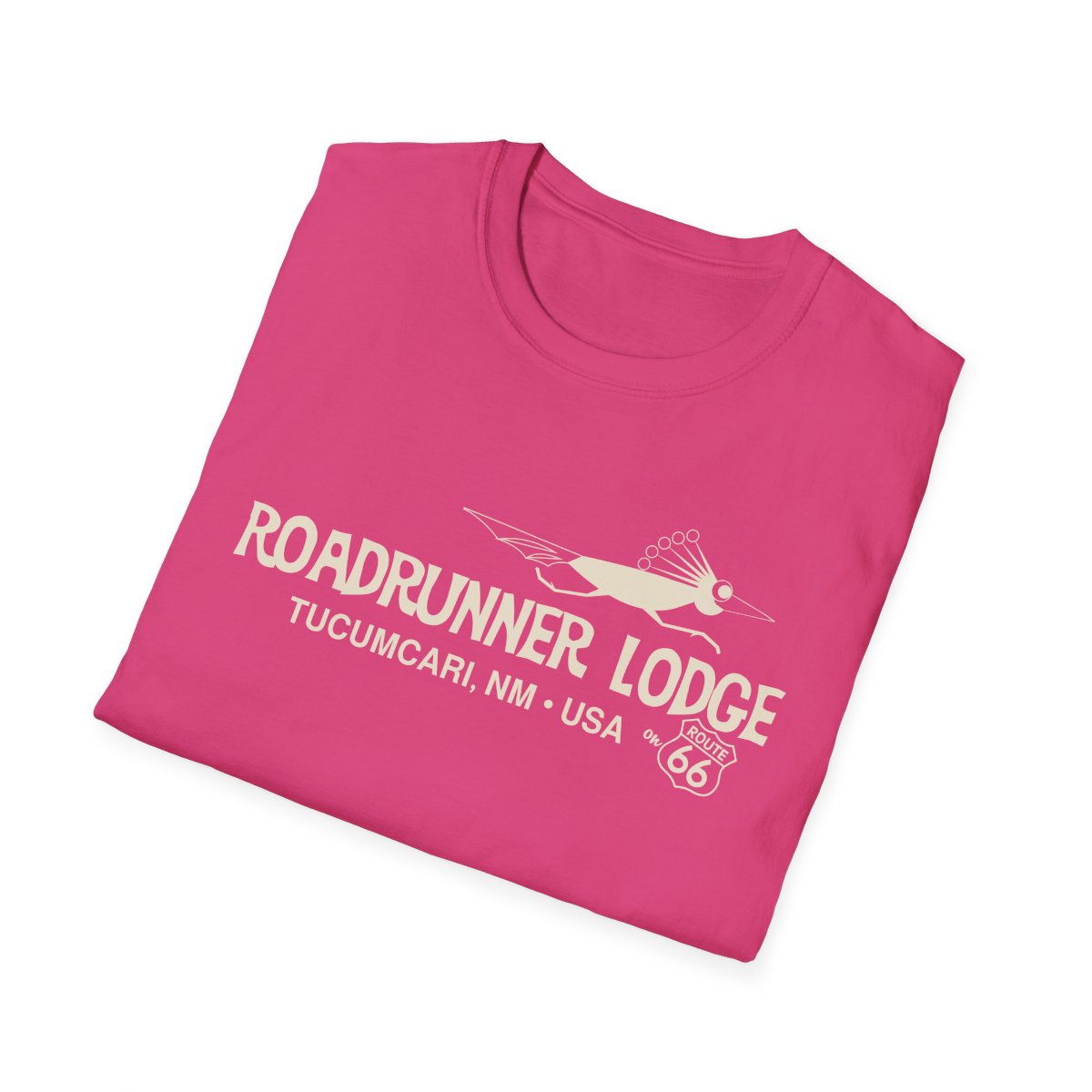 Roadrunner Lodge T-Shirt - Offwhite print on Unisex Softstyle Tee