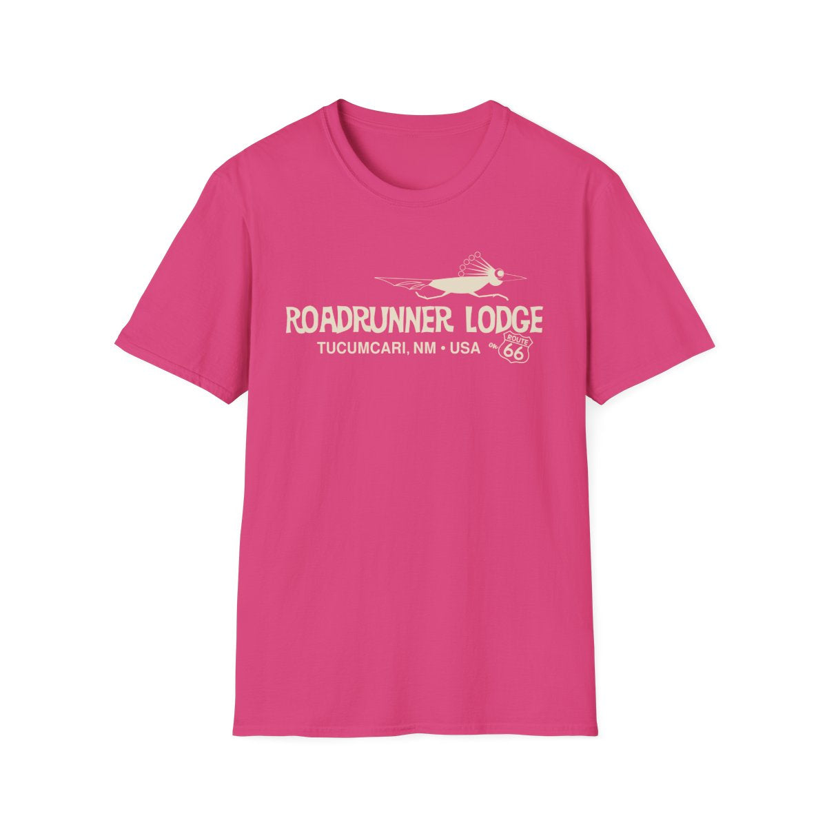 Roadrunner Lodge T-Shirt - Offwhite print on Unisex Softstyle Tee