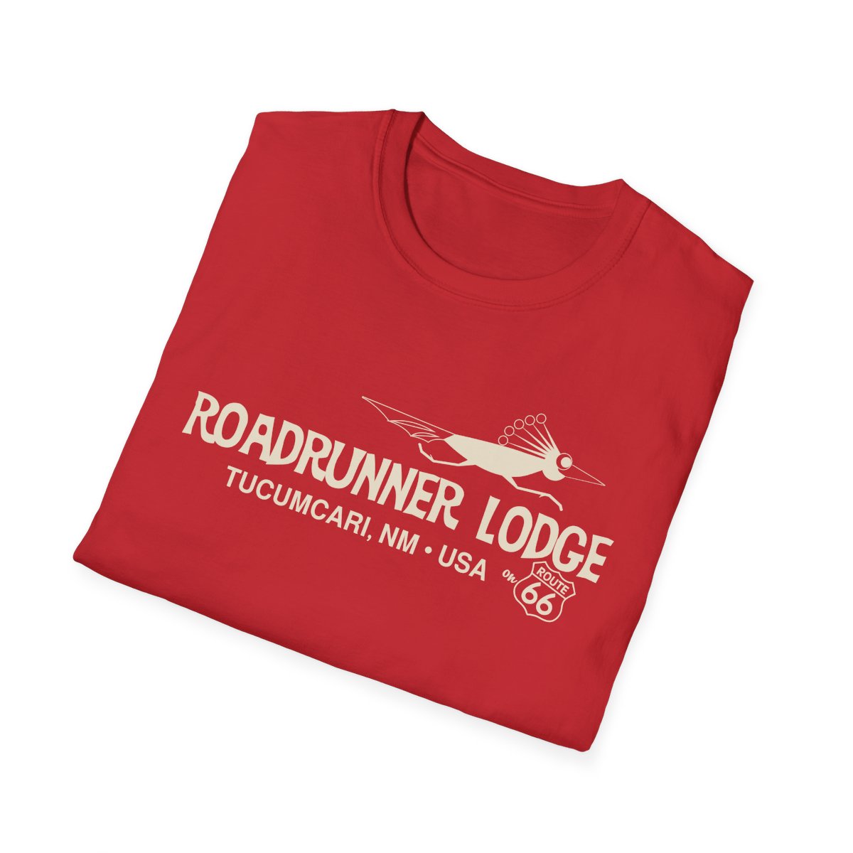 Roadrunner Lodge T-Shirt - Offwhite print on Unisex Softstyle Tee